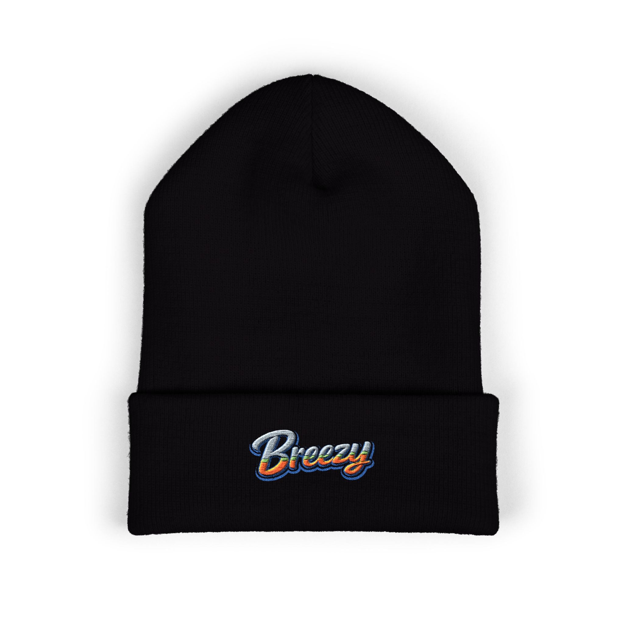 Breezy Embroidered Cuffed Beanie | Minimal Streetwear Essential