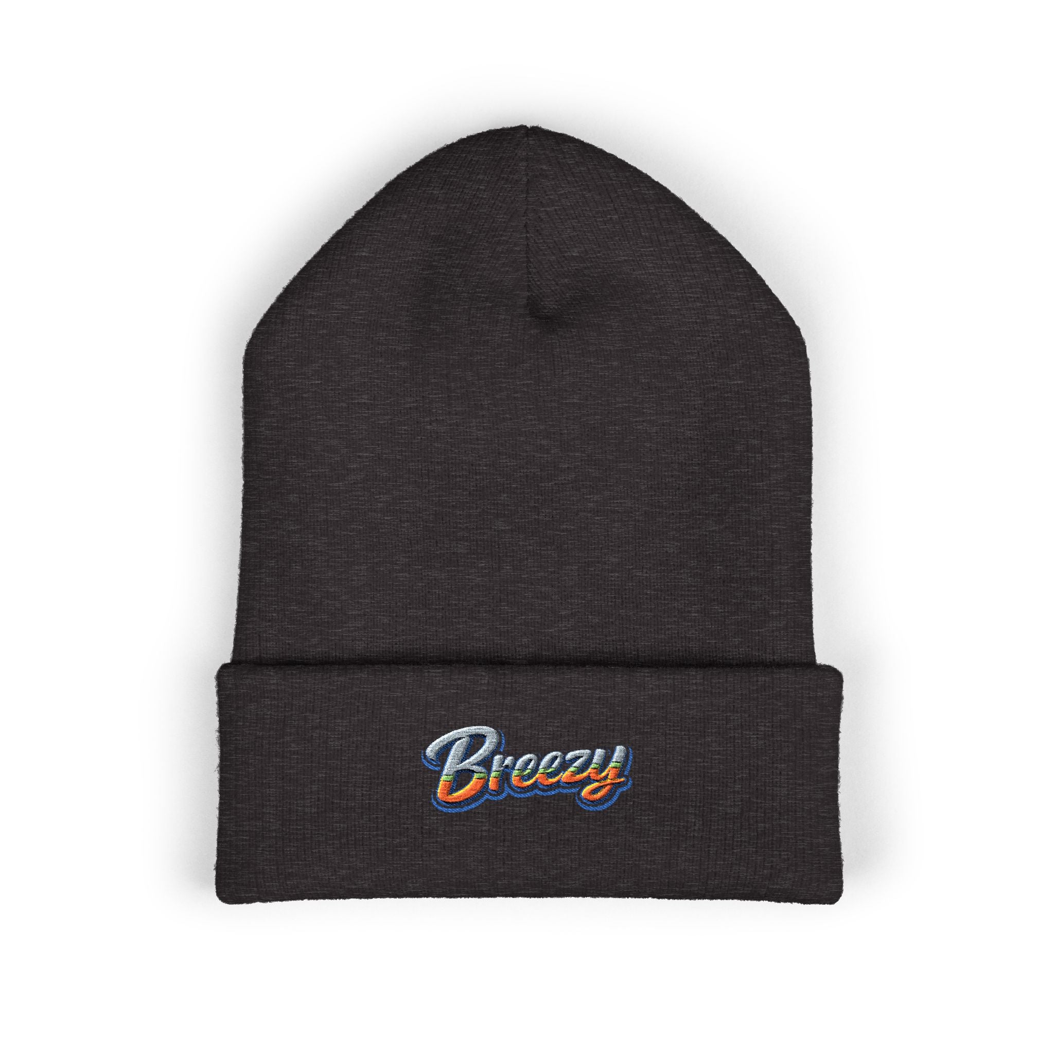 Breezy Embroidered Cuffed Beanie | Minimal Streetwear Essential