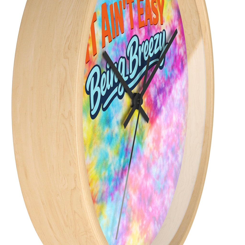 Stay Breezy Tie-Dye Wall Clock 🌈 | Colorful Aesthetic Home Decor