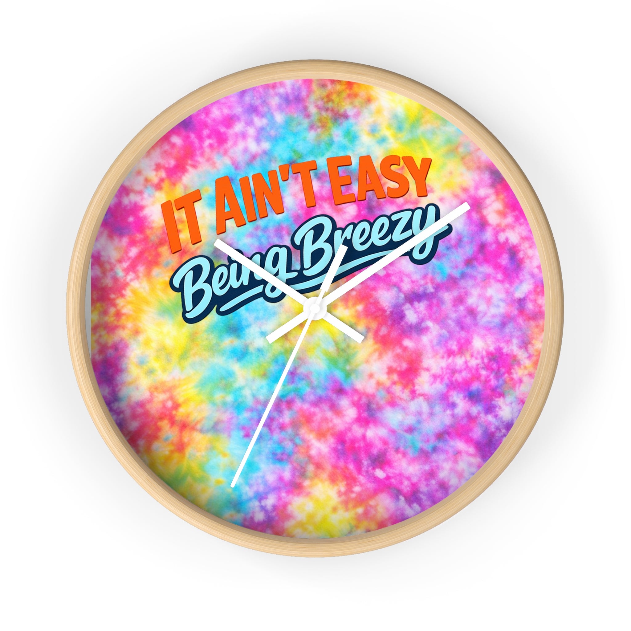 Stay Breezy Tie-Dye Wall Clock 🌈 | Colorful Aesthetic Home Decor