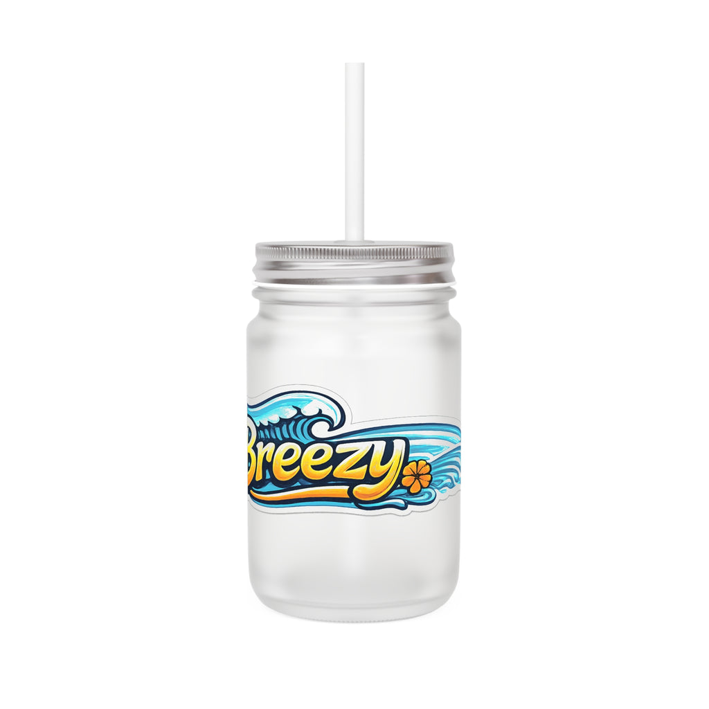 Breezy Mason Jar Tumbler — Summer Vibes Edition 🌊