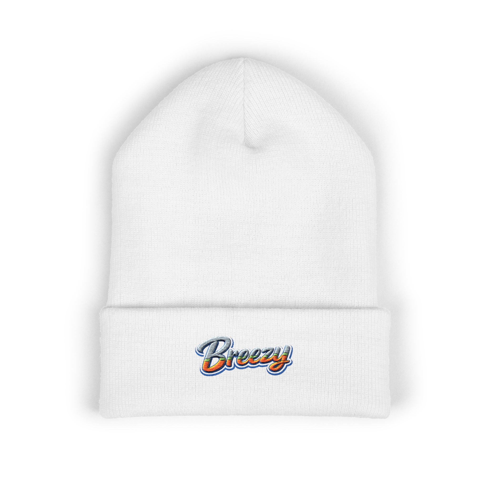 Breezy Embroidered Cuffed Beanie | Minimal Streetwear Essential